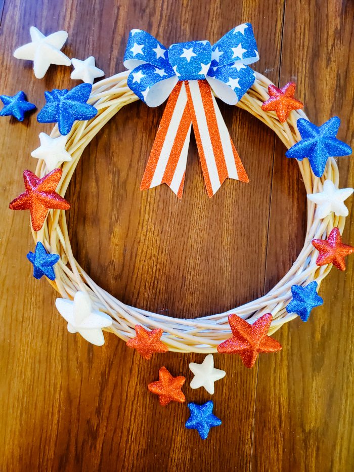 DIY Fourth of July Wreaths Made with Dollar Tree Craft Supplies