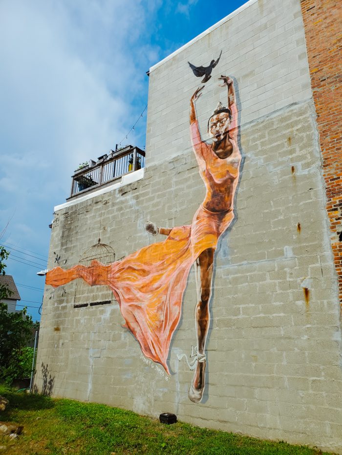 Detroit Mural Art: Sydney G. James Detroit Artist painted this beautiful mural in Corktown, Detroit. The mural is of ballerina Precious Adams.