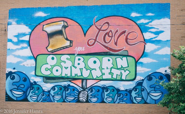 Detroit Mural: I Love You Osborn Community by Phil Simpson