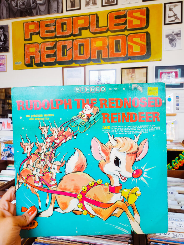 Rudolph the Red-nosed Reindeer vintage Christmas album at Peoples Records in Detroit.
