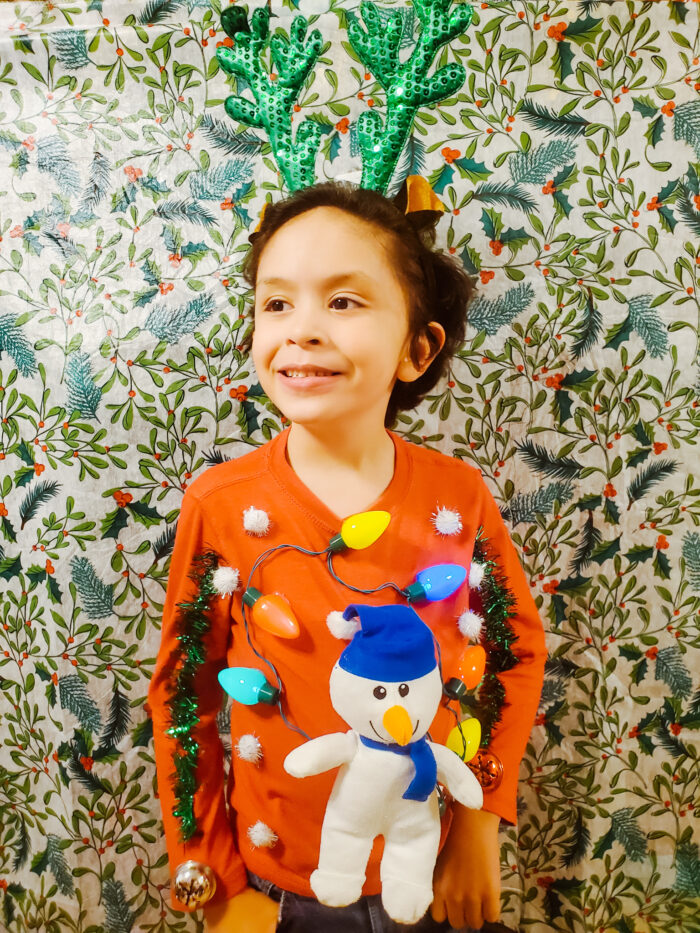 Boy's DIY Ugly Christmas Sweater craft idea