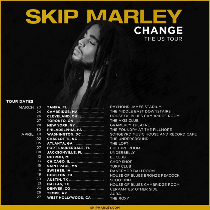 Skip Marley "Change" Tour Dates