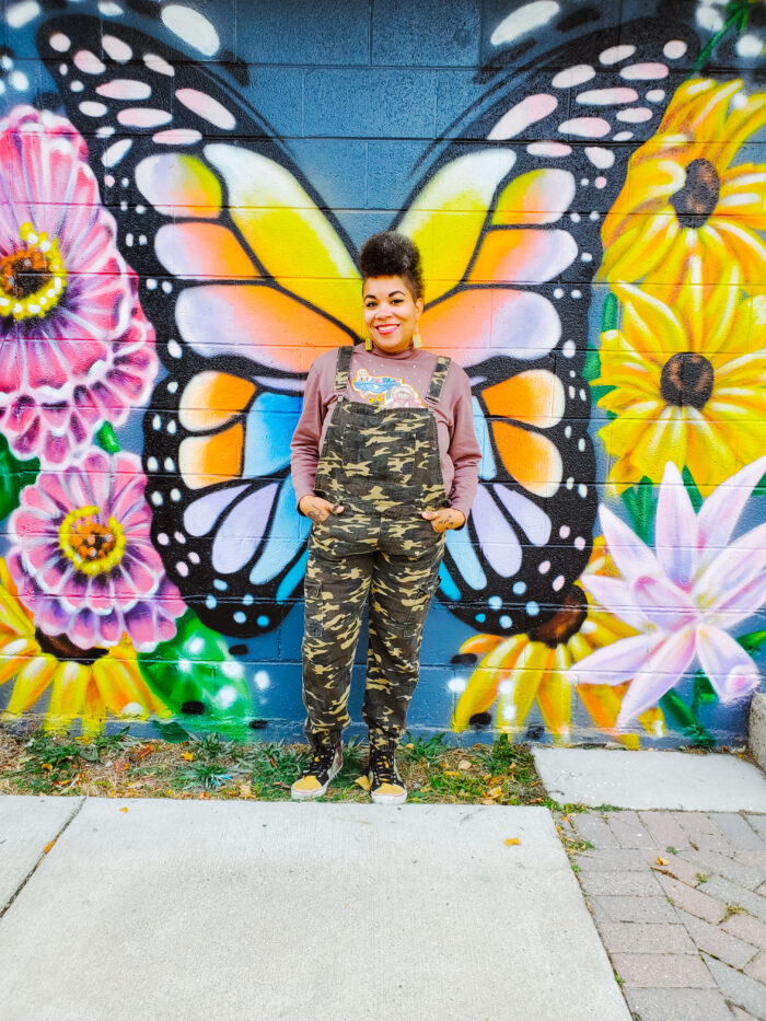 Butterfly mural wall in Downtown Ferndale, Michigan 